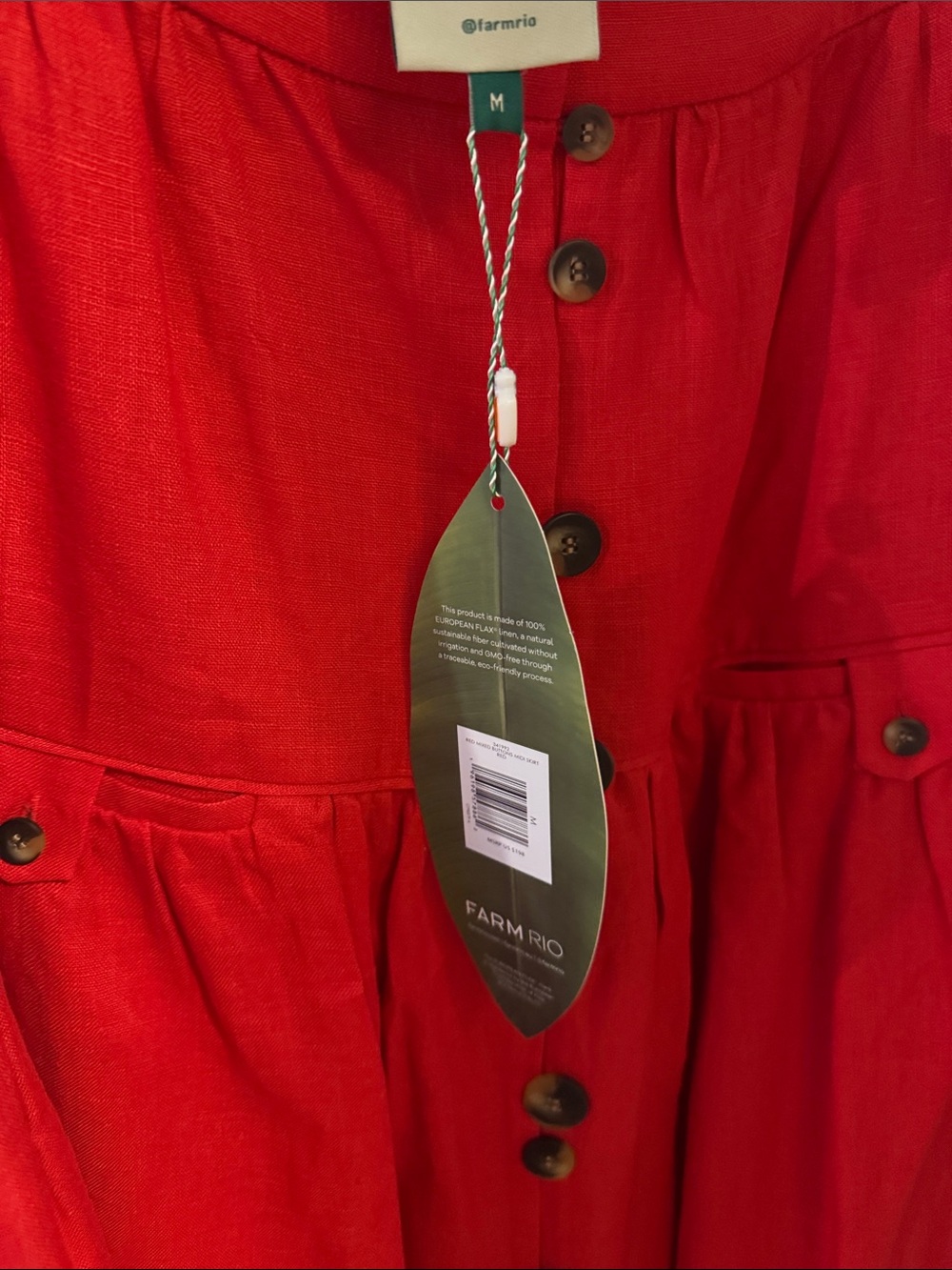 FARM Rio Red Button-Front Midi Skirt - Picture 5 of 6